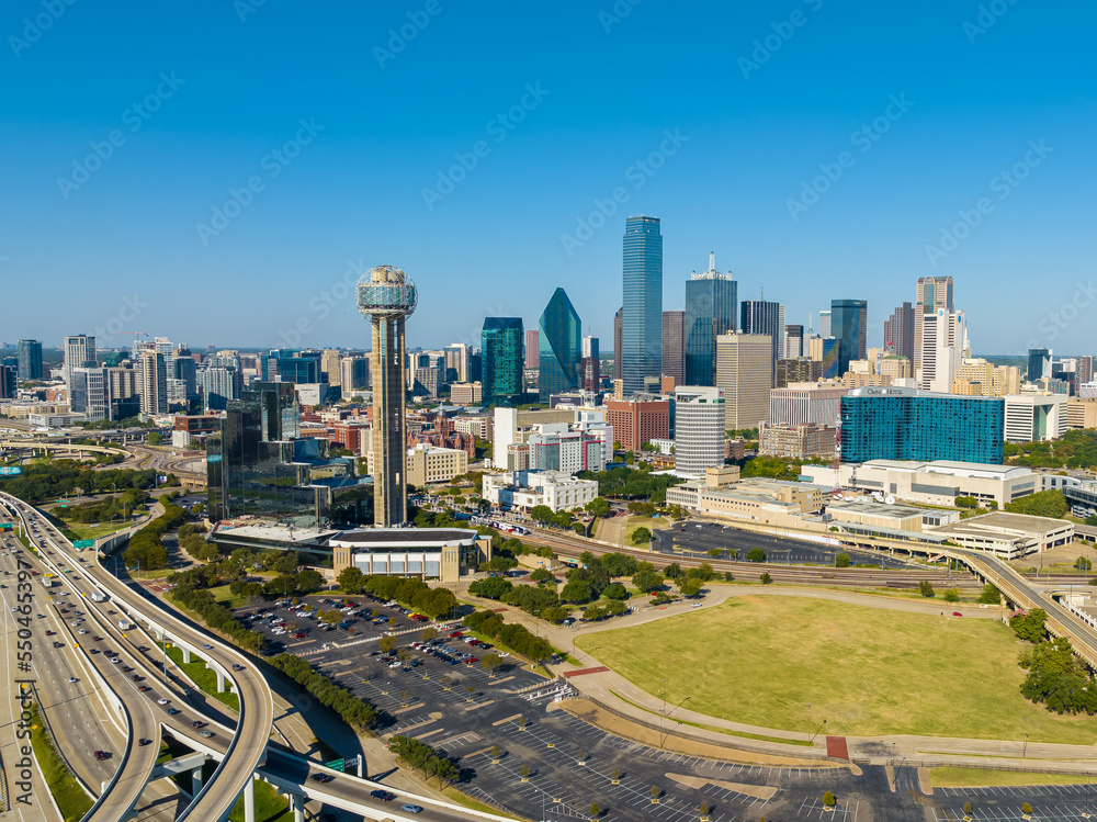 Aerial of Downtown Dallas Skyline
