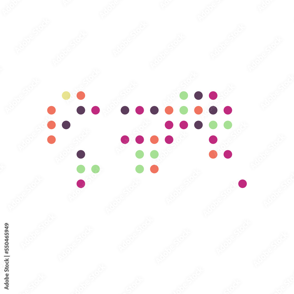 World Map Silhouette Pixelated generative pattern illustration World Map Silhouette Pixelated generative pattern illustration