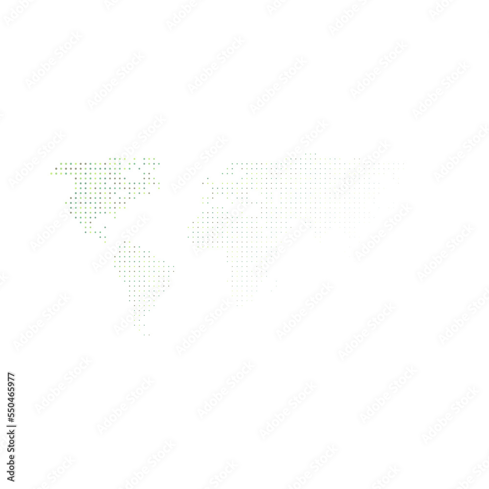 Fototapeta premium World Map Silhouette Pixelated generative pattern illustration