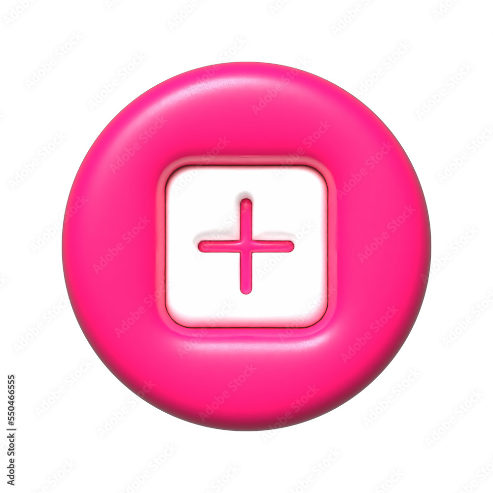 Obraz premium 3d add icon illustration. Isolated 3D Render.