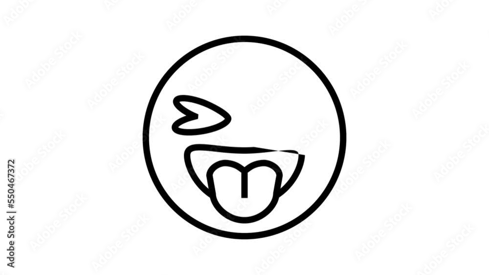 tongue emoji line icon animation tongue emoji line icon animation