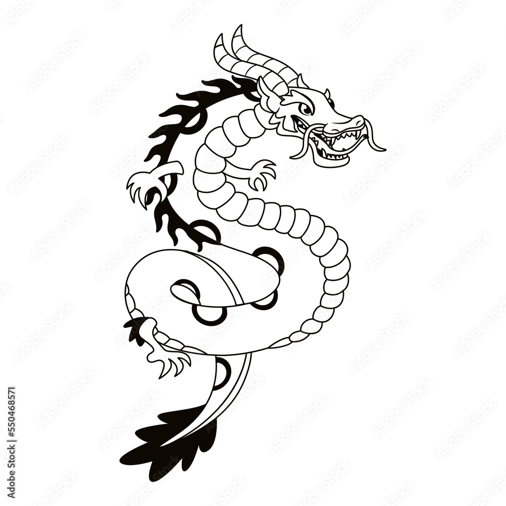 Isolated dragon asian draw vector illustration Isolated dragon asian draw vector illustration