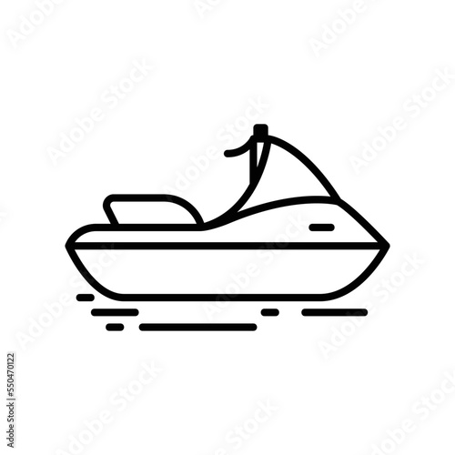 Jet ski icon for water sport or transportation