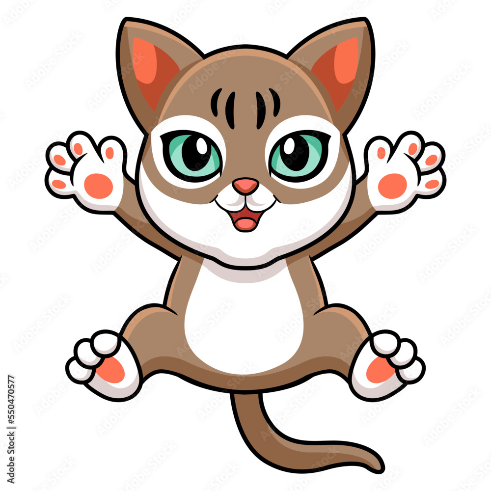 Cute singapura cat cartoon posing Cute singapura cat cartoon posing