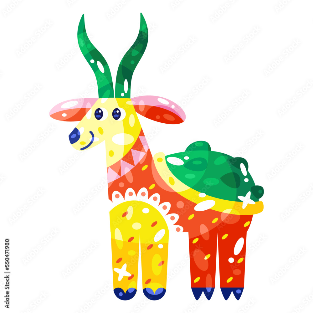 Obraz premium Isolated colored goat alebrije icon Vector