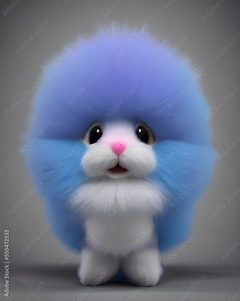 Digital Illustration Fluffy Furry Toy
