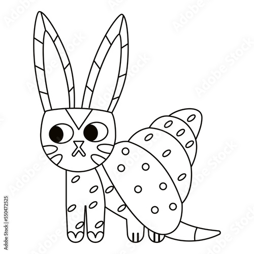 Isolated outline rabbit alebrije icon Vector