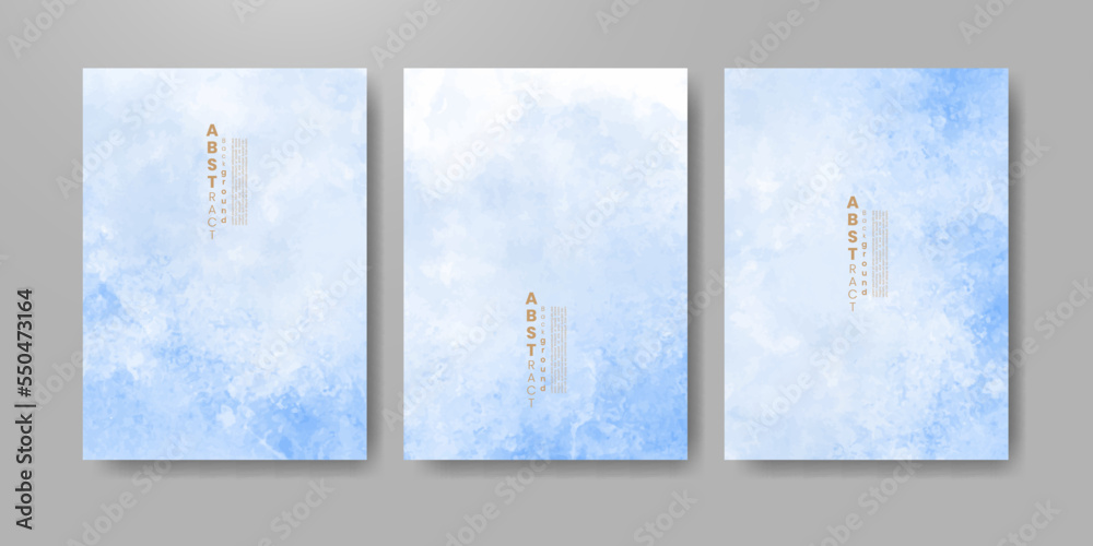 Set of cards with bright colorful vector watercolor background. Design for your date, postcard, banner.