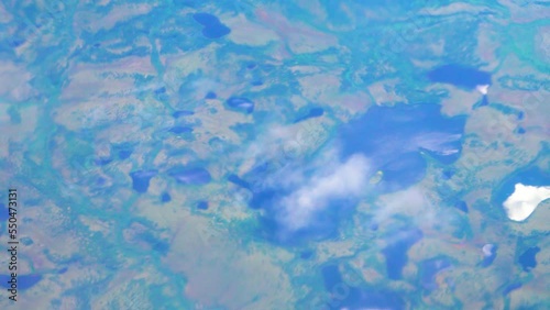 Chukotka, a bird's-eye view. Tundra, lake and river region