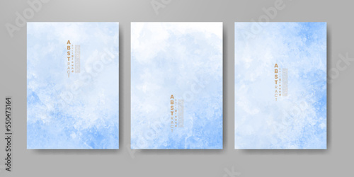 Set of cards with bright colorful vector watercolor background. Design for your date, postcard, banner.