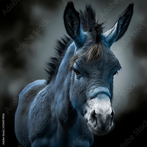 Blue Donkey | Democrat Party Election Voting Concept | Midjourney Generative AI 