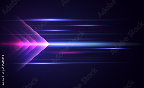 Abstract modern hight speed light arrow line technology effect. Modern abstract high speed motion. Colorful dynamic motion on a darkbackground. Vector illustration