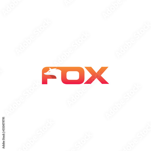 Fox Logo With Typography Illustration. Fox Logo Vector. Fox Simple Design