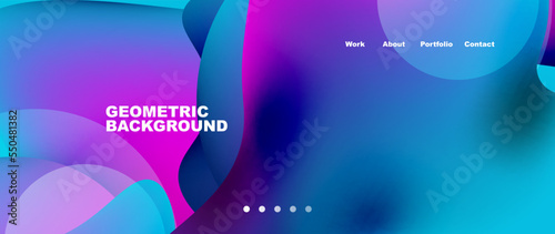 Flowing gradient colors and round elements and circles. Vector illustration for wallpaper, banner, background, leaflet, catalog, cover, flyer