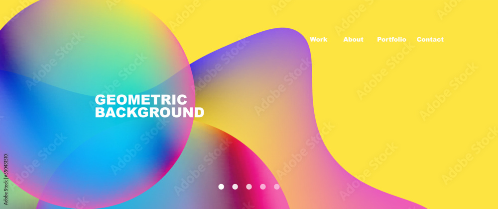 Flowing gradient colors and round elements and circles. Vector illustration for wallpaper, banner, background, leaflet, catalog, cover, flyer