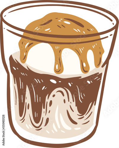  A glass of affogato illustration