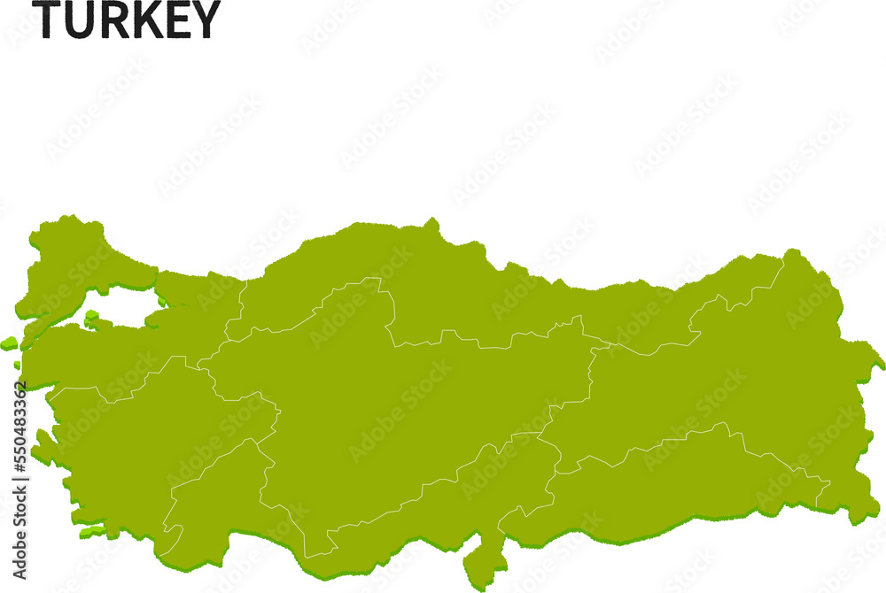 トルコ/TURKEYの地域区分イラスト