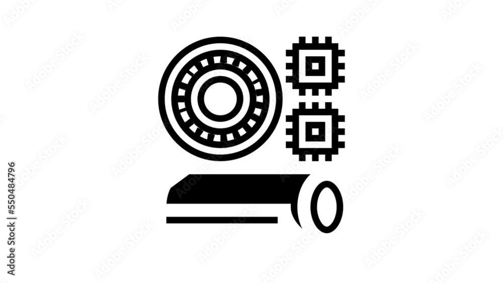 polyimides thermoset line icon animation polyimides thermoset line icon animation