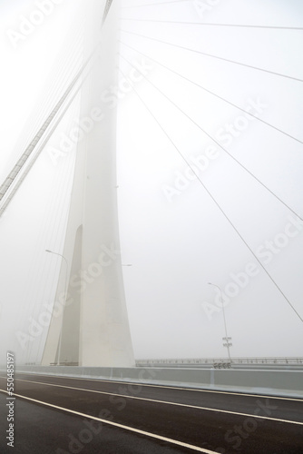 The bridge was shrouded in fog © dong