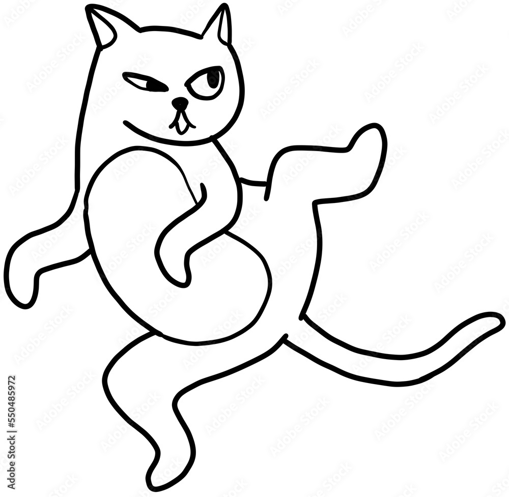 Obraz premium cute kitten cat cartoon illustration for coloring