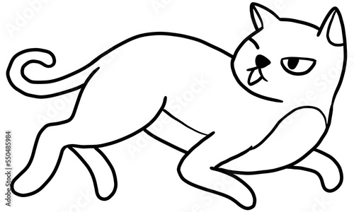 cute kitten cat cartoon illustration for coloring