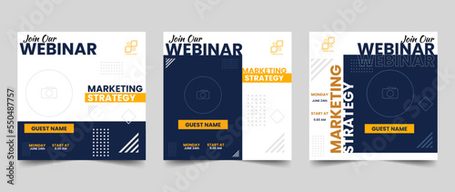 Set of webinar social media vector template