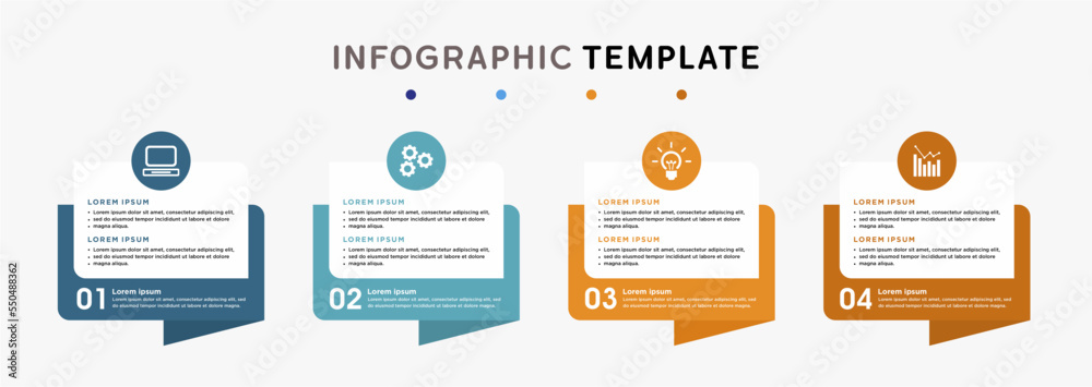 Flat timeline infographic template