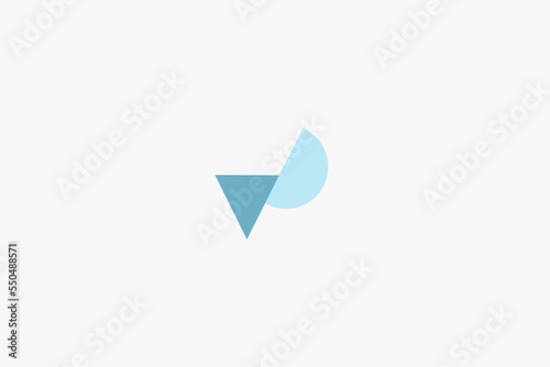 Illustration vector graphic of abstract triangle and half circle