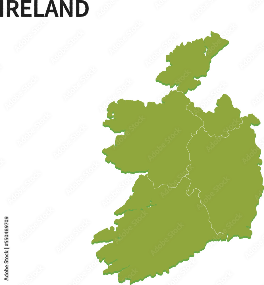 アイルランド/IRELANDの地域区分イラスト