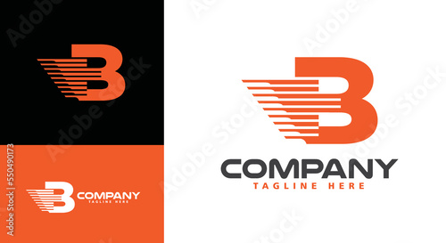 Modern company logo letter B Express for logistics, delivery, travel, shuttle, travel etc. companies	