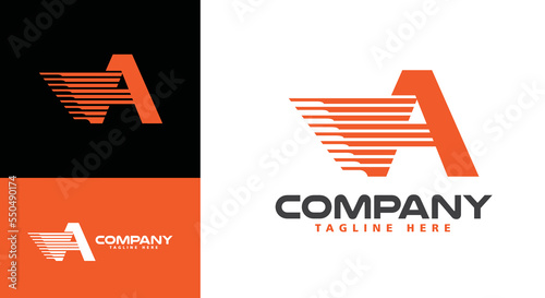 Modern company logo letter A Express for logistics, delivery, travel, shuttle, travel etc. companies	