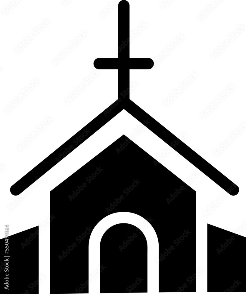 Building icon church design trendy on white background..eps
