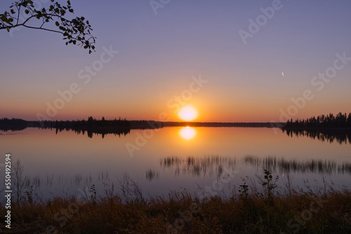 Beautiful Sunset at Astotin Lake
