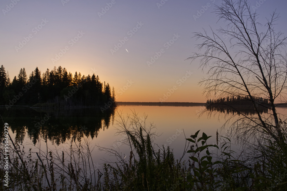 Beautiful Sunset at Astotin Lake