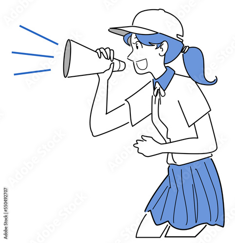 女子マネージャーの声援
