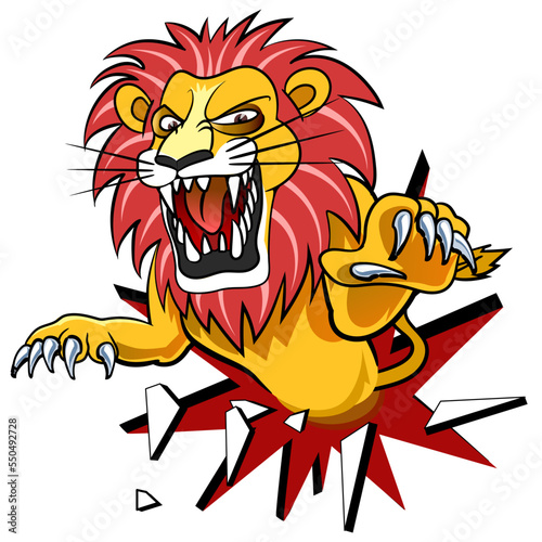 向こうから飛び出す獅子