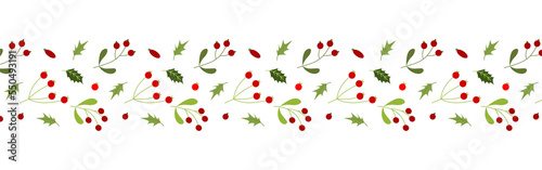 Leaves and flowers pattern for Christmas decoration