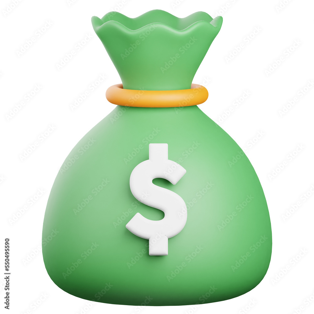 3D Render Money Bag Icon, illustration isolated on white background, suitable for website, mobile app, print, presentation, infographic, and other projects. 3D Render Money Bag Icon, illustration isolated on white background, suitable for website, mobile app, print, presentation, infographic, and other projects.