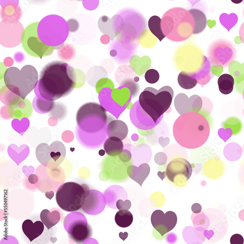 Background pattern abstract design texture. Seamless. With hearts. Theme is about sparkles, blending, sequins, soft, blurred, texture, overlay, wall, relations, decoration, illuminated, glows
