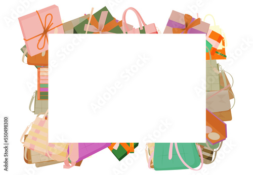 Blank paper, fill yourself invitation card, with border backdrop pattern. Abstract design texture. Theme is about bow, giftbox, casual, many, christmas, wrapped, pomatum, Laptop Backpack