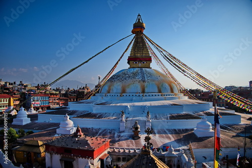 Swoyembunath stupa with prayer flags