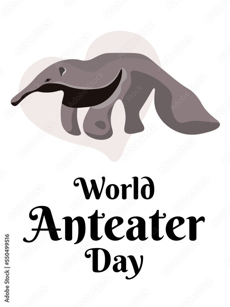 World Anteater Day, idea for vertical design poster, banner, flyer or placard