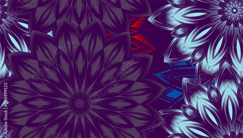 Flowers. Seamless floral background. Tracery handmade nature ethnic fabric backdrop pattern. Textile design texture. Decorative color art. Vector