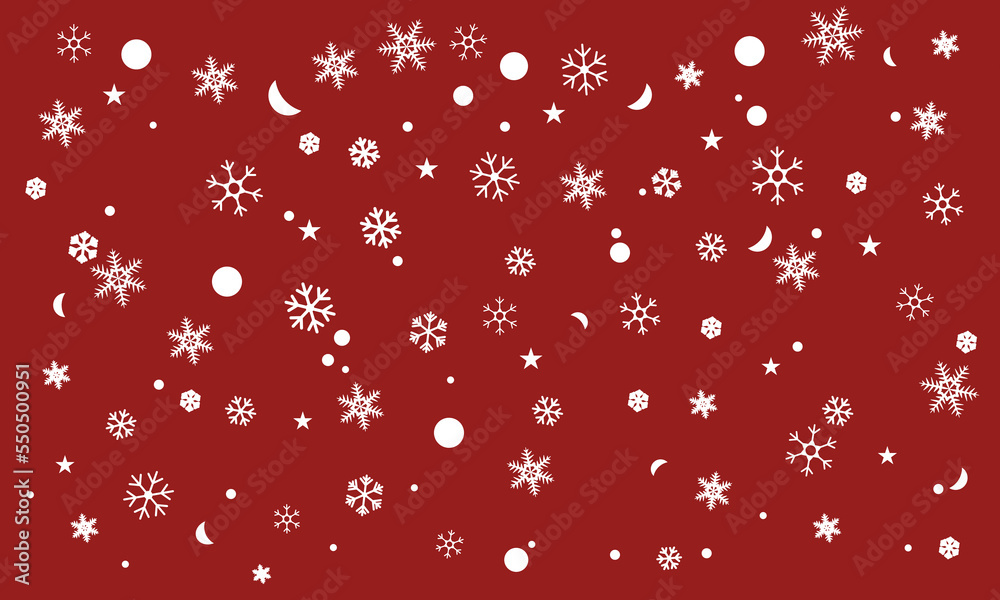 custom made wallpaper toronto digitalFalling snowflakes on red background. Snowfall vector illustration.