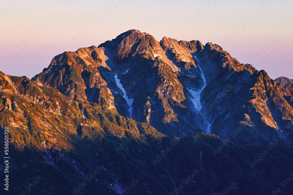 朝焼けの剱岳･北アルプス･立山連峰･登山･山岳風景