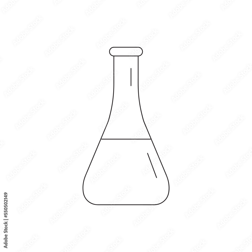 Beaker illustration. Chemistry flask icon. Science technology. flat design for chemistry, laboratory, science and biotechnology concepts. Beaker illustration. Chemistry flask icon. Science technology. flat design for chemistry, laboratory, science and biotechnology concepts.