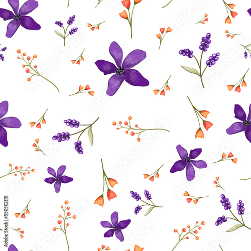 Vector flower seamless pattern. Perfect for modern wallpaper, fabric, home decor, and wrapping projects.