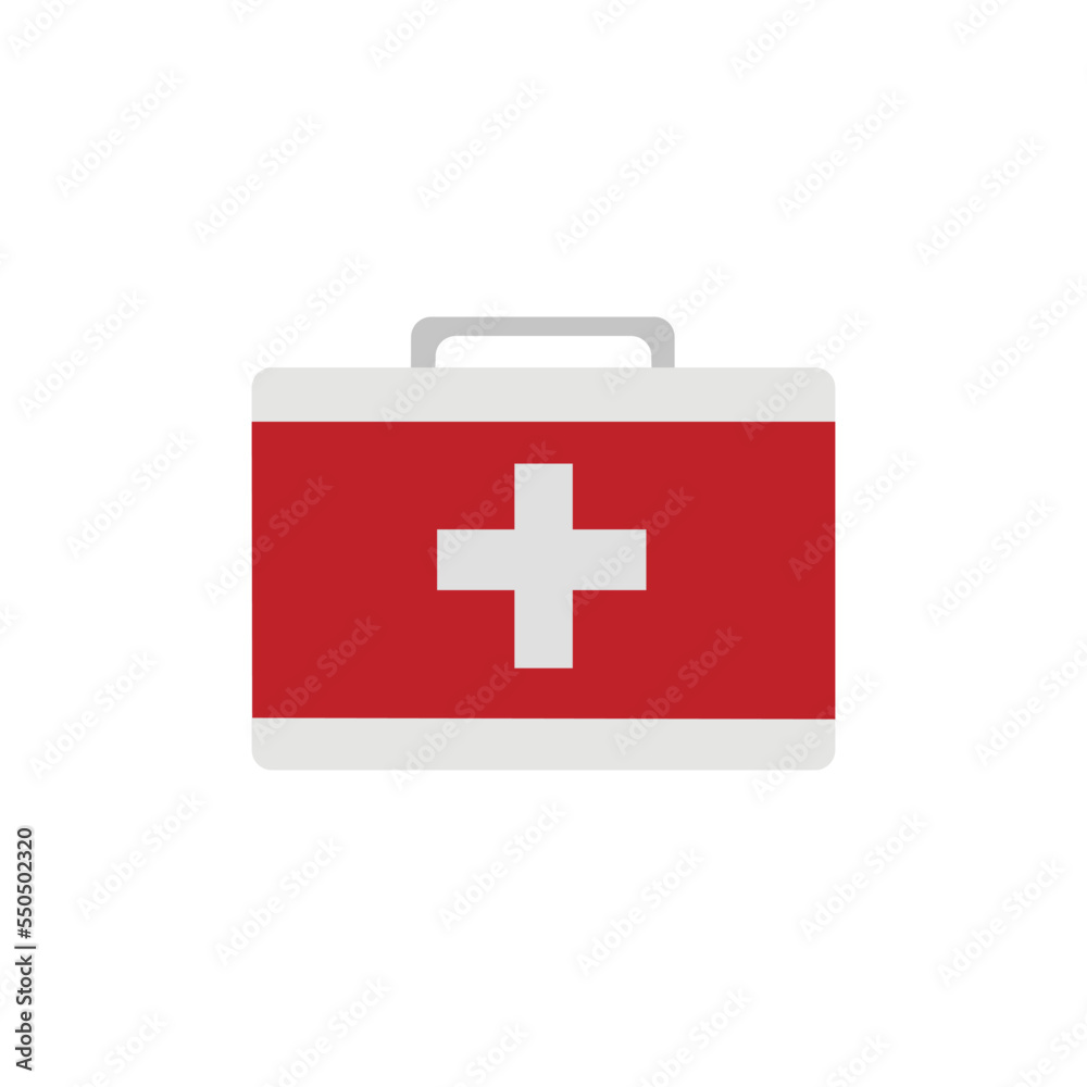 Medical equipment, First aid kit icon. Flat illustration of first aid kit vector icon for web design. Medical equipment, First aid kit icon. Flat illustration of first aid kit vector icon for web design.