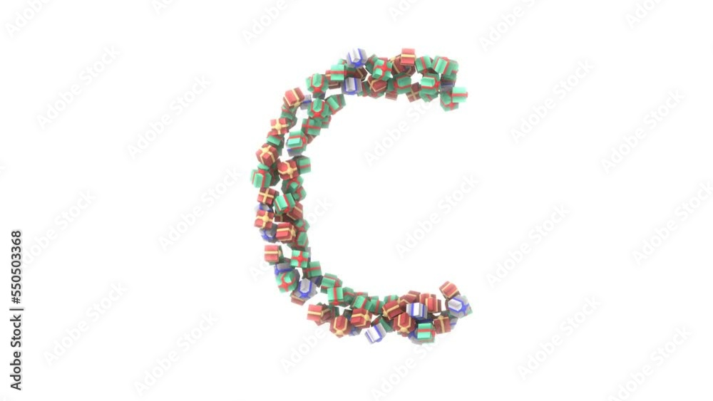 Animated Present Font - Letter C Animated Present Font - Letter C