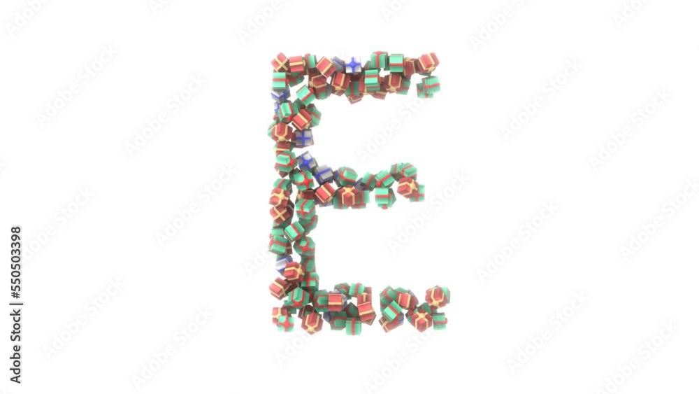 Animated Present Font - Letter E Animated Present Font - Letter E